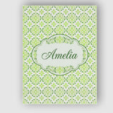 Personalised Name Green Retro Geometric Custom  Modern Room Accent Elegant Feature Canvas Wall Art Print Decor Picture Ready to Hang