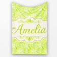 Watercolor Citrus Slice Lime Pattern Seamless Fresh Fruit Design  Personalised Custom Name Super Soft Fleece Blanket Bed Sofa Throw