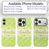 Watercolor Citrus Slice Lime Pattern Seamless Custom Name Protective Phone Case Mobile Cover Durable Everyday Smartphone Shock Resistant