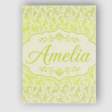 Personalised Name Elegant Green Damask Custom  Unique Gift Idea Modern Room Accent Canvas Wall Art Print Decor Picture Ready to Hang