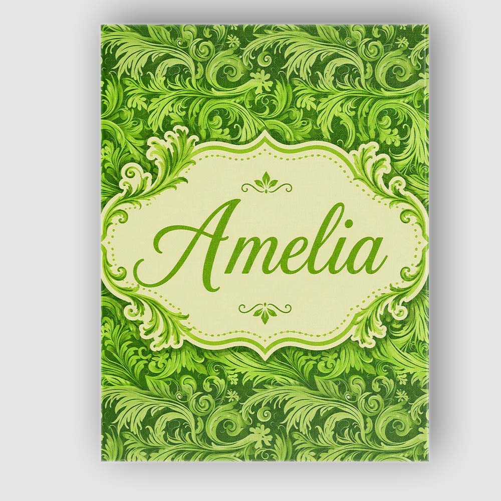 Personalised Name Deep Green Baroque Custom Premium Decorative Design Modern Room Accent Canvas Wall Art Print Decor Picture Ready to Hang