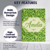 Personalised Name Deep Green Baroque Custom Premium Decorative Design Modern Room Accent Canvas Wall Art Print Decor Picture Ready to Hang