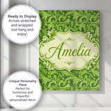 Personalised Name Deep Green Baroque Custom Premium Decorative Design Modern Room Accent Canvas Wall Art Print Decor Picture Ready to Hang