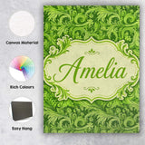 Personalised Name Deep Green Baroque Custom Premium Decorative Design Modern Room Accent Canvas Wall Art Print Decor Picture Ready to Hang