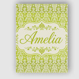 Personalised Name Green and White Traditional Custom Unique Gift Idea Modern Room Accent Canvas Wall Art Print Decor Picture Ready to Hang