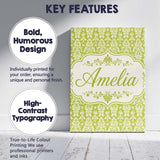 Personalised Name Green and White Traditional Custom Unique Gift Idea Modern Room Accent Canvas Wall Art Print Decor Picture Ready to Hang