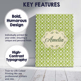 Personalised Name Green Lattice Geometric Custom  Unique Gift Idea Elegant Feature Canvas Wall Art Print Decor Picture Ready to Hang
