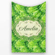 Abstract Green Swirl Painterly Seamless Pattern Thoughtful Gift Idea  Personalised Custom Name Super Soft Fleece Blanket Bed Sofa Throw