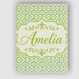 Personalised Name Dark Green Abstract Oil Custom  Unique Gift Idea Elegant Feature Canvas Wall Art Print Decor Picture Ready to Hang
