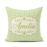 Custom Name Dark Green Abstract Oil Paint Swirl Seamless Pattern Square Filled Cushion Throw Pillow Sofa Bed Home Decor Zip Washable UK Made