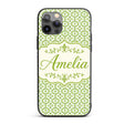 Dark Green Abstract Oil Paint Swirl Seamless Custom Name Protective Phone Case Mobile Cover Durable Everyday Smartphone Shock Resistant