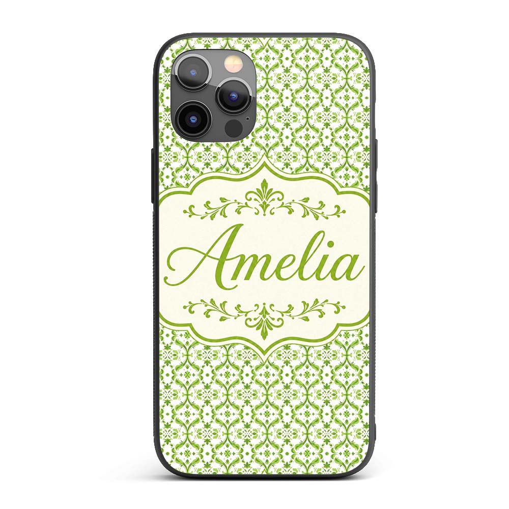 Dark Green Abstract Oil Paint Swirl Seamless Custom Name Protective Phone Case Mobile Cover Durable Everyday Smartphone Shock Resistant
