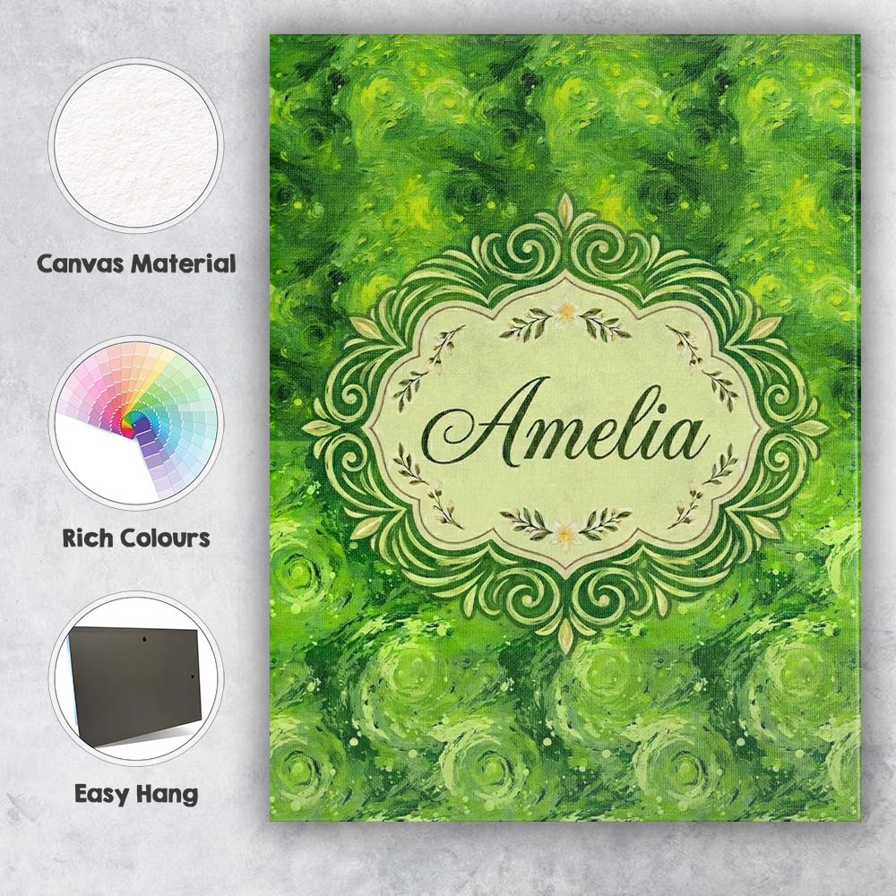 Personalised Name Watercolor Lime Citrus Custom  Unique Gift Idea Elegant Feature Canvas Wall Art Print Decor Picture Ready to Hang