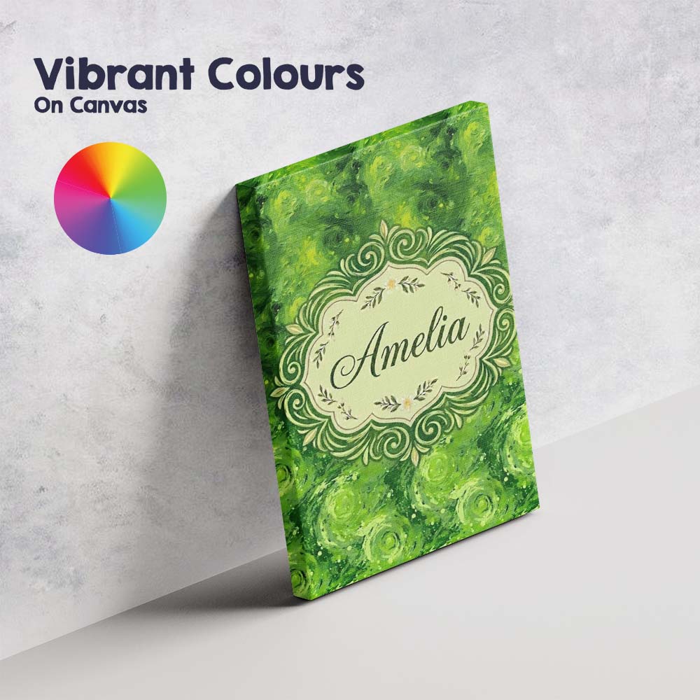 Personalised Name Watercolor Lime Citrus Custom  Unique Gift Idea Elegant Feature Canvas Wall Art Print Decor Picture Ready to Hang
