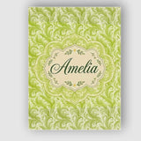 Personalised Name Green Abstract Spiral Custom  Modern Room Accent Elegant Feature Canvas Wall Art Print Decor Picture Ready to Hang