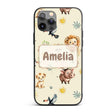 Cute Safari Animal Lion Meerkat Printed Design Custom Name Protective Phone Case Mobile Cover Durable Everyday Smartphone Shock Resistant