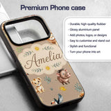 Cute Safari Animals Lion and Warthog with Sun and Custom Name Protective Phone Case Mobile Cover Durable Everyday Smartphone Shock Resistant
