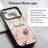 Cute Safari Animals Lion Meerkat, Warthog with Custom Name Protective Phone Case Mobile Cover Durable Everyday Smartphone Shock Resistant