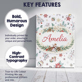 Personalised Name Christmas Icons Pattern Snowflakes Gifts Baubles Custom  Unique Canvas Wall Art Print Decor Picture Ready to Hang