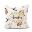 Custom Name Safari Animals Lion Meerkat and Warthog with Sun and Square Filled Cushion Throw Pillow Sofa Bed Home Decor Zip Washable UK Made