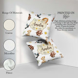 Custom Name Safari Animals Lion Meerkat and Warthog with Sun and Square Filled Cushion Throw Pillow Sofa Bed Home Decor Zip Washable UK Made