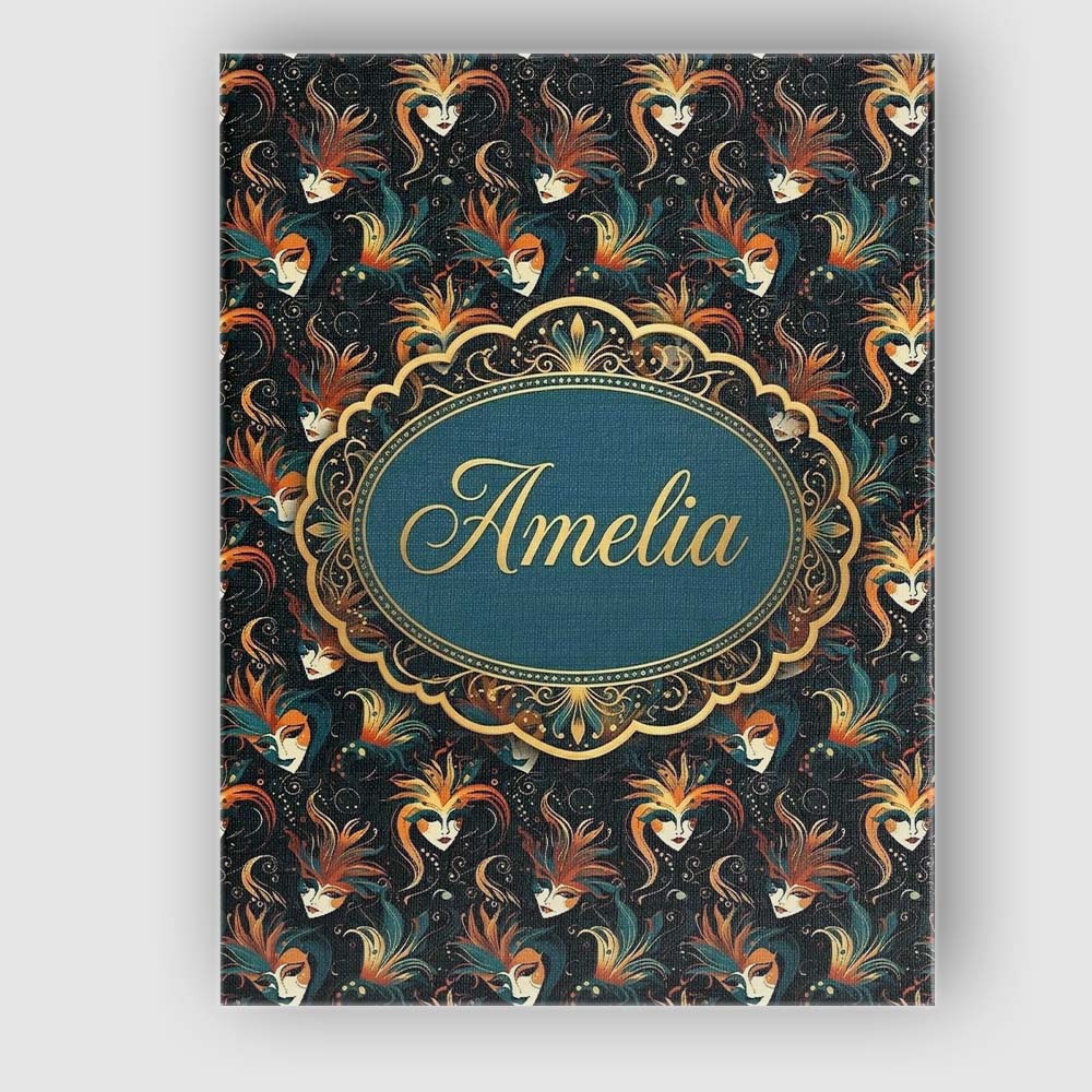 Personalised Name Stylised Fantasy Mask Custom  Modern Room Accent Elegant Feature Canvas Wall Art Print Decor Picture Ready to Hang