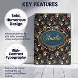 Personalised Name Stylised Fantasy Mask Custom  Modern Room Accent Elegant Feature Canvas Wall Art Print Decor Picture Ready to Hang