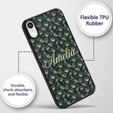 Elegant Teal and Gold Masquerade Printed Design Custom Name Protective Phone Case Mobile Cover Durable Everyday Smartphone Shock Resistant
