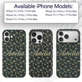 Elegant Teal and Gold Masquerade Printed Design Custom Name Protective Phone Case Mobile Cover Durable Everyday Smartphone Shock Resistant