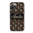Luxurious Black Gold and Red Venetian Masks with Custom Name Protective Phone Case Mobile Cover Durable Everyday Smartphone Shock Resistant