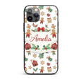 Gingerbread Christmas Cookie Pattern Cute Holiday Custom Name Protective Phone Case Mobile Cover Durable Everyday Smartphone Shock Resistant