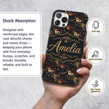 Colourful Carnival Masks with Feathers and Floral Custom Name Protective Phone Case Mobile Cover Durable Everyday Smartphone Shock Resistant