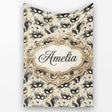Elegant Feathered Masks with Vintage Script Background Seamless  Personalised Custom Name Super Soft Fleece Blanket Bed Sofa Throw