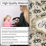 Elegant Feathered Masks with Vintage Script Background Seamless  Personalised Custom Name Super Soft Fleece Blanket Bed Sofa Throw
