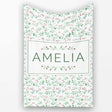 Watercolor Green Leaves and Red Berry Seamless Botanical Pattern  Personalised Custom Name Super Soft Fleece Blanket Bed Sofa Throw
