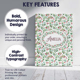 Personalised Name Light Botanical Leaves Custom  Unique Gift Idea Elegant Feature Canvas Wall Art Print Decor Picture Ready to Hang