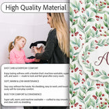 Light Botanical Leaves and Red Berry Clusters Seamless Watercolor  Personalised Custom Name Super Soft Fleece Blanket Bed Sofa Throw