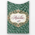 Elegant Floral and Berry Botanical Cream Background Pattern Lovely  Personalised Custom Name Super Soft Fleece Blanket Bed Sofa Throw