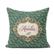 Custom Name Elegant and Berry Botanical Cream Background Pattern Square Filled Cushion Throw Pillow Sofa Bed Home Decor Zip Washable UK Made