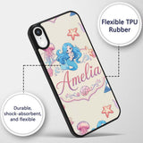 Cute Cartoon Mermaid and Sea Creatures Seamless Custom Name Protective Phone Case Mobile Cover Durable Everyday Smartphone Shock Resistant