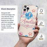 Cute Cartoon Mermaid and Sea Creatures Seamless Custom Name Protective Phone Case Mobile Cover Durable Everyday Smartphone Shock Resistant