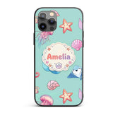 Mermaid Ocean Friends Jellyfish Starfish Mint Custom Name Protective Phone Case Mobile Cover Durable Everyday Smartphone Shock Resistant