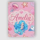 Personalised Name Mermaid Ocean Friends Custom  Modern Room Accent Elegant Feature Canvas Wall Art Print Decor Picture Ready to Hang