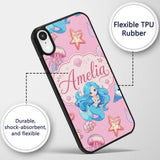 Mermaid Ocean Friends Jellyfish Starfish Rose Custom Name Protective Phone Case Mobile Cover Durable Everyday Smartphone Shock Resistant