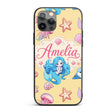 Mermaid Ocean Friends Jellyfish Starfish Mustard Custom Name Protective Phone Case Mobile Cover Durable Everyday Smartphone Shock Resistant
