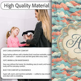 Retro Multicolour Cloud Pattern Teal Coral and Cream Seamless Design  Personalised Custom Name Super Soft Fleece Blanket Bed Sofa Throw