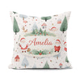 Custom Name Christmas Santa Reindeer Tree Pattern Kids Seamless Square Filled Cushion Throw Pillow Sofa Bed Home Decor Zip Washable UK Made