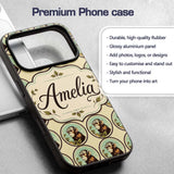 Vintage Monkey Portrait Circular FrameNeutral Custom Name Protective Phone Case Mobile Cover Durable Everyday Smartphone Shock Resistant