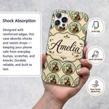 Vintage Monkey Portrait Circular FrameNeutral Custom Name Protective Phone Case Mobile Cover Durable Everyday Smartphone Shock Resistant
