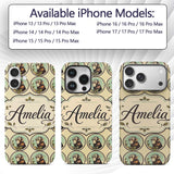 Vintage Monkey Portrait Circular FrameNeutral Custom Name Protective Phone Case Mobile Cover Durable Everyday Smartphone Shock Resistant